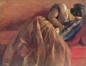 Deutsch Menzels Schwester Emilie Im Schlaf English Menzel's Sister Emilie, Sleeping — Adolph Von Menzel, Contemporary Realism