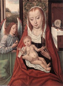 Virgin And Child With An Angel — Master Of The Legend Of Saint Ursula