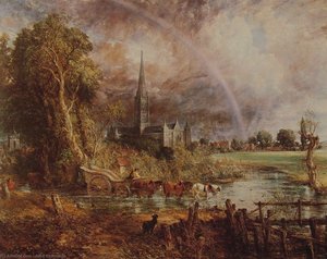 Salisbury Cathedral From The Meadows — Джон Констабл, Romanticism
