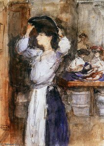 Woman With Hat Sun — Isaac Lazarus Israels