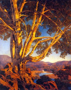 Old White Birch — Maxfield Parrish