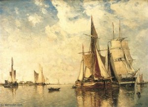 Shipping On The Scheldt — Paul Jean Clays