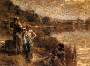 Washerwomen On The Banks Of The Marne — Léon Augustin L'hermitte