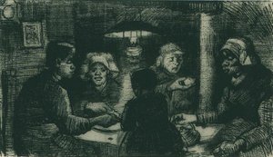 Five Persons At A Meal — Vincent Willem Van Gogh, Post-impressionist Expression