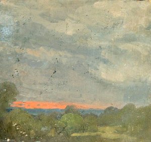 Trees And Tinged Dark Sky — Sidney Herbert Sime