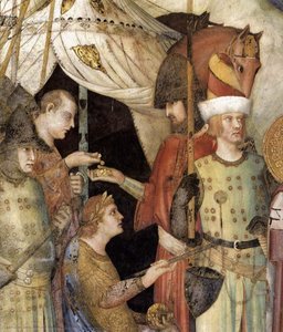 Heiliger Martin Entsagt Seinen Waffen (detail) — Simone Martini, International Gotik