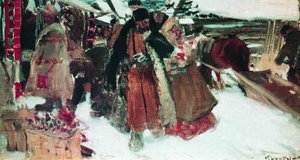 At Marketplace — Boris Mikhailovich Kustodiev