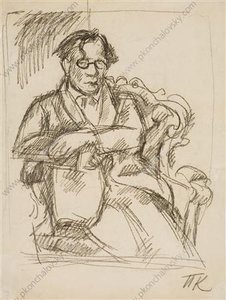 Sketch Of Portrait Of Of The Writer Sukhotin — Pyotr Konchalovsky