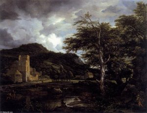 The Cloister — Jacob Isaackszoon Van Ruisdael, Dutch Landscape Painting