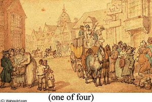 The Stage Coach At The Dolphin Inn — Thomas Rowlandson