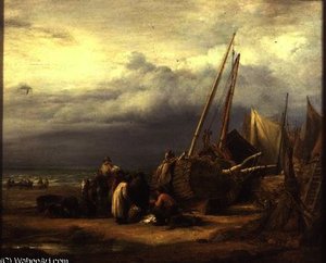 A View On The Coast At Hastings — John Linnell