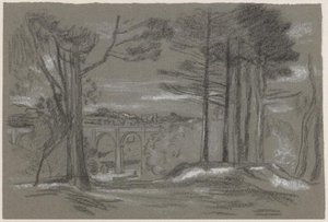 Landscape With Pines And Aqueduct — Arthur B. Davies