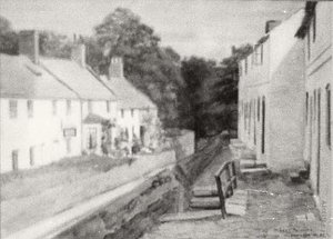 Street Scene Wharwarden Wales, (painting)