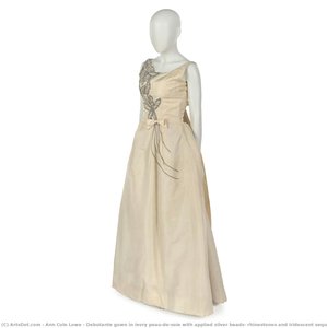 Debutante Gown In Ivory Peau-de-soie With Applied Silver Beads, Rhinestones And Iridescent Sequins — Ann Cole Lowe, American Elegance Style