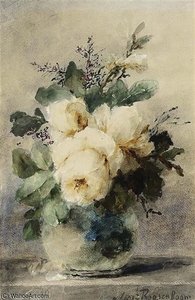 A Still Life With Peonies In A Vase — Margaretha Roosenboom