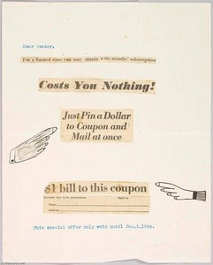 Goop Joe's Useful Knowledge. Subscription Coupon — Joseph Cornell