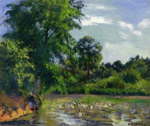 Los Patos En El Estanque De Montfoucault — Camille Pissarro