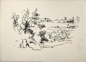 Rural Landscape. Stebliv (?) — Hryhorii Havrylenko