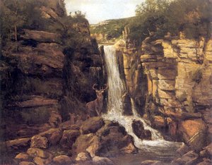 Landscape With Stag — Gustave Courbet
