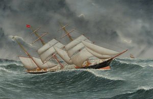 The Barque ‘Camphill’ in a Rough Sea