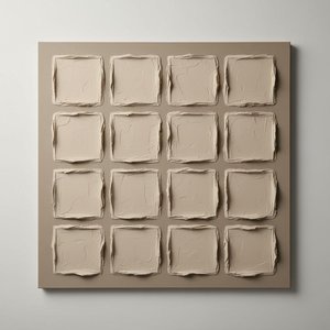Monolithic Sanded Grids: A Sculptural Meditation On Tactile Symmetry And Earthbound Shadows — David Moreau, Plaster & Texture Art