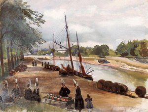 Brittany. The Town Of Pont L Abbe. Port — Zinaida Serebriakova