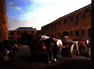Loading the Drays at Whitbread Brewery
