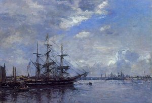 Belgique - L'escaut, Tournant — Eugène Louis Boudin