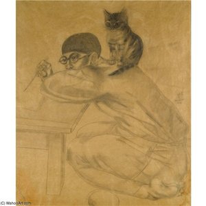 L'artiste Et Son Chat — Léonard Tsuguharu Foujita, School Of Paris