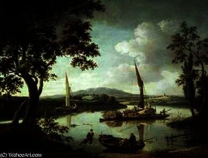 View Of The Thames From Keen Edge Ferry — John Thomas Serres