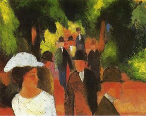 Promenade (with Half Length Of Girl In White) — August Macke