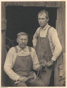 Two Men In Doorway, With Tools — Doris Ulmann