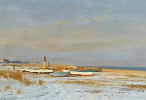 Snow On The Beach, Great Yarmouth — Edward Seago