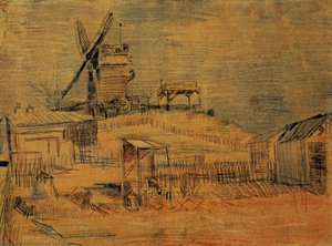 Gärten Auf Montmartre Und Der Windmühle Blute-fin — Vincent Willem Van Gogh, Postimpressionismus