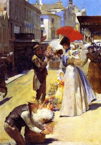 Christmas Flowers And Christmas Belles — Thomas William Roberts