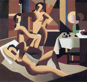 Three Nudes In An Interior — René Magritte, Cubist Surrealism