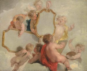 Putti With Mirrors, Jacob De Wit, 1725 - 1744 — Jacob De Wit