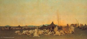 Evening Prayer In The Sahara, (1863) — Gustave Guillaumet