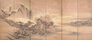 Screen Depicting Landscape — Unkoku Tōeki, Unkoku School