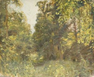 A Wooded Landscape — Sir Alfred James Munnings, Impressionism
