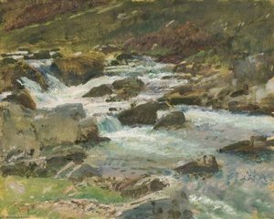 Bagsworthy Water, Exmoor, At Cloud — Sir Alfred James Munnings, Impressionism