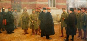 Merville, 1 December 1914, The Meeting Of King George V And President Poincaré Of France At The British Headquarters At Merville, France, On 1 December 1914 — Herbert Arnould Olivier