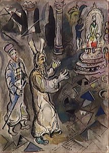 Moses And Aaron With Pharaoh — Marc Chagall