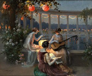 Soir Sur La Terrasse A La Pergola — Delphin Enjolras