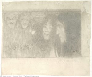 Thalia And Melpomene — Gustav Klimt