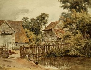 Farmyard With Pond — William Henry Hunt
