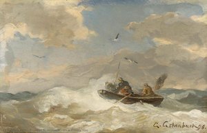 On A Stormy Sea — Andreas Achenbach