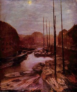 Deutsch Friedrichsgracht Bei Mondschein — Adolph Von Menzel