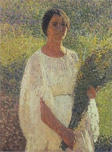 Girl With Flowers — Henri Jean Guillaume Martin