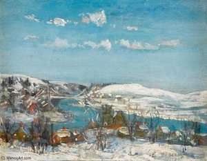 View Of Easton Pennsylvania In Winter — Walter Emerson Baum